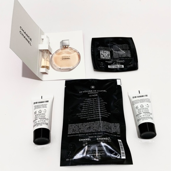 CHANEL travel size gift set 7pc - Creams Mascara Serum Notecard Envelope - NEW - Picture 4 of 14